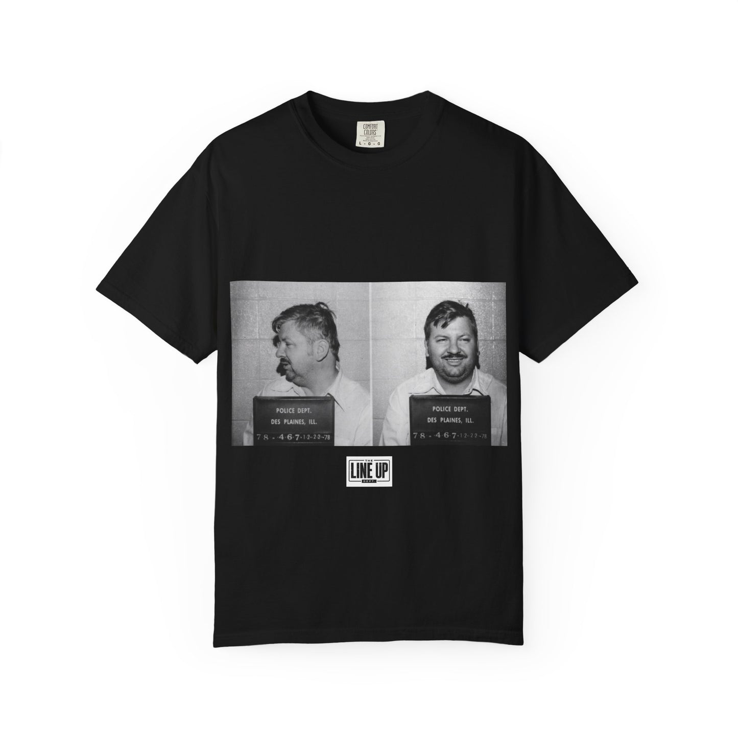 T-Shirt — Vintage Mugshot Photo Graphic Tee (Police Booking Photo Design)